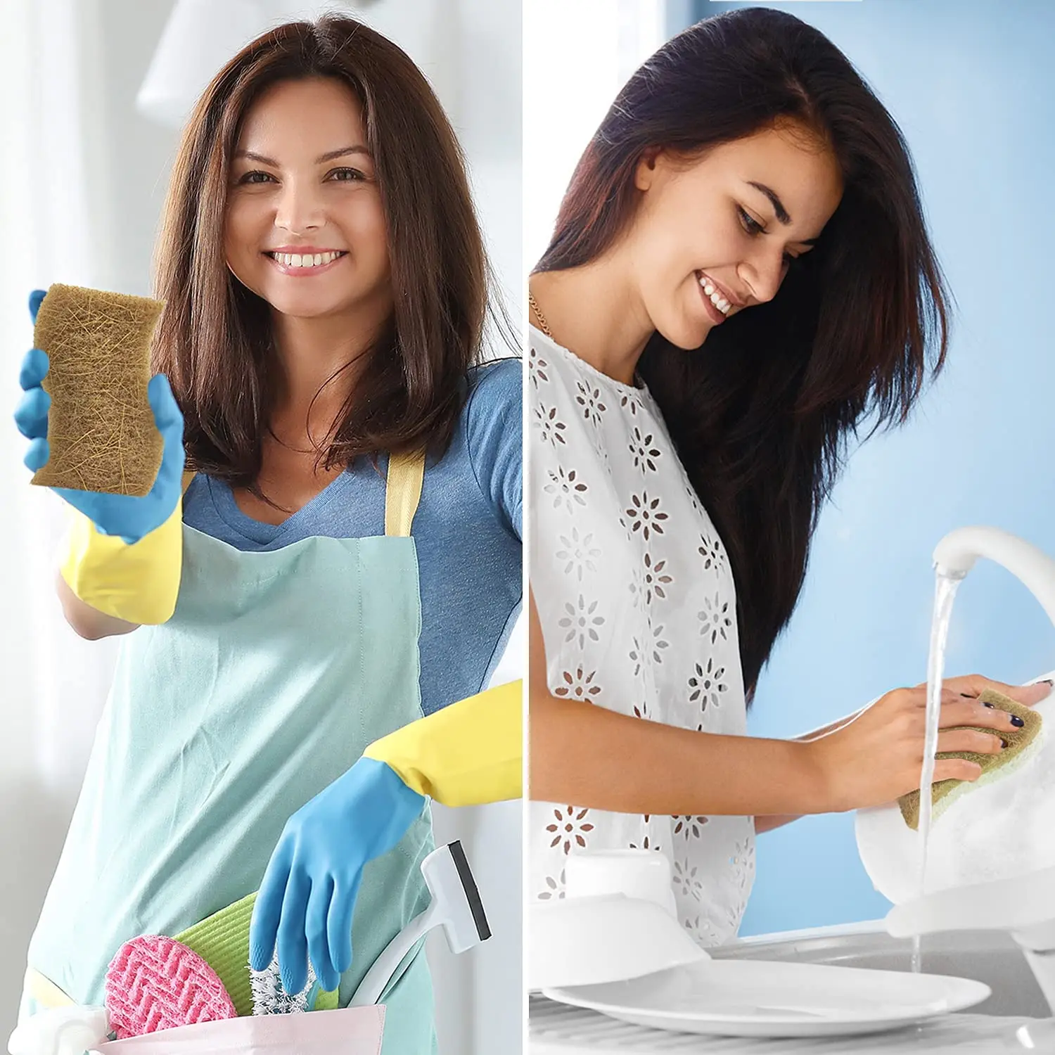 Multipurpose Eco Sisal Scourer Washing Natural Dish Cellulose Cleaning Kitchen Sponge