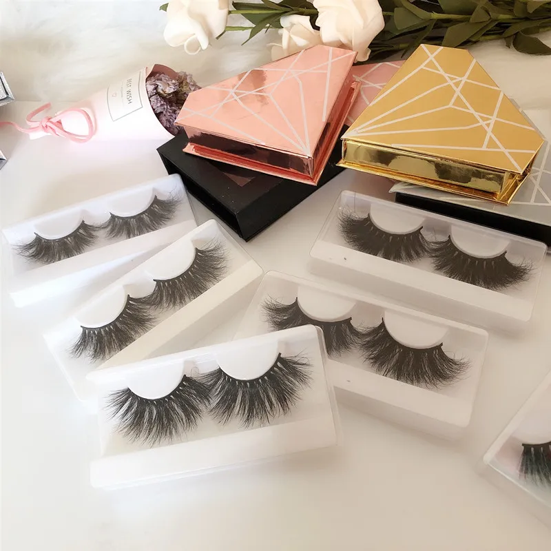 
25mm Private Label Custom Packaging Box 100% Handmade Real Mink Lashes 3d 5d False Mink Eyelashes Vendors 