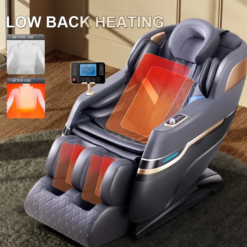 Leercon 2023 brand new design sl track 4D full body zero gravity lay flat massage chair compact massager