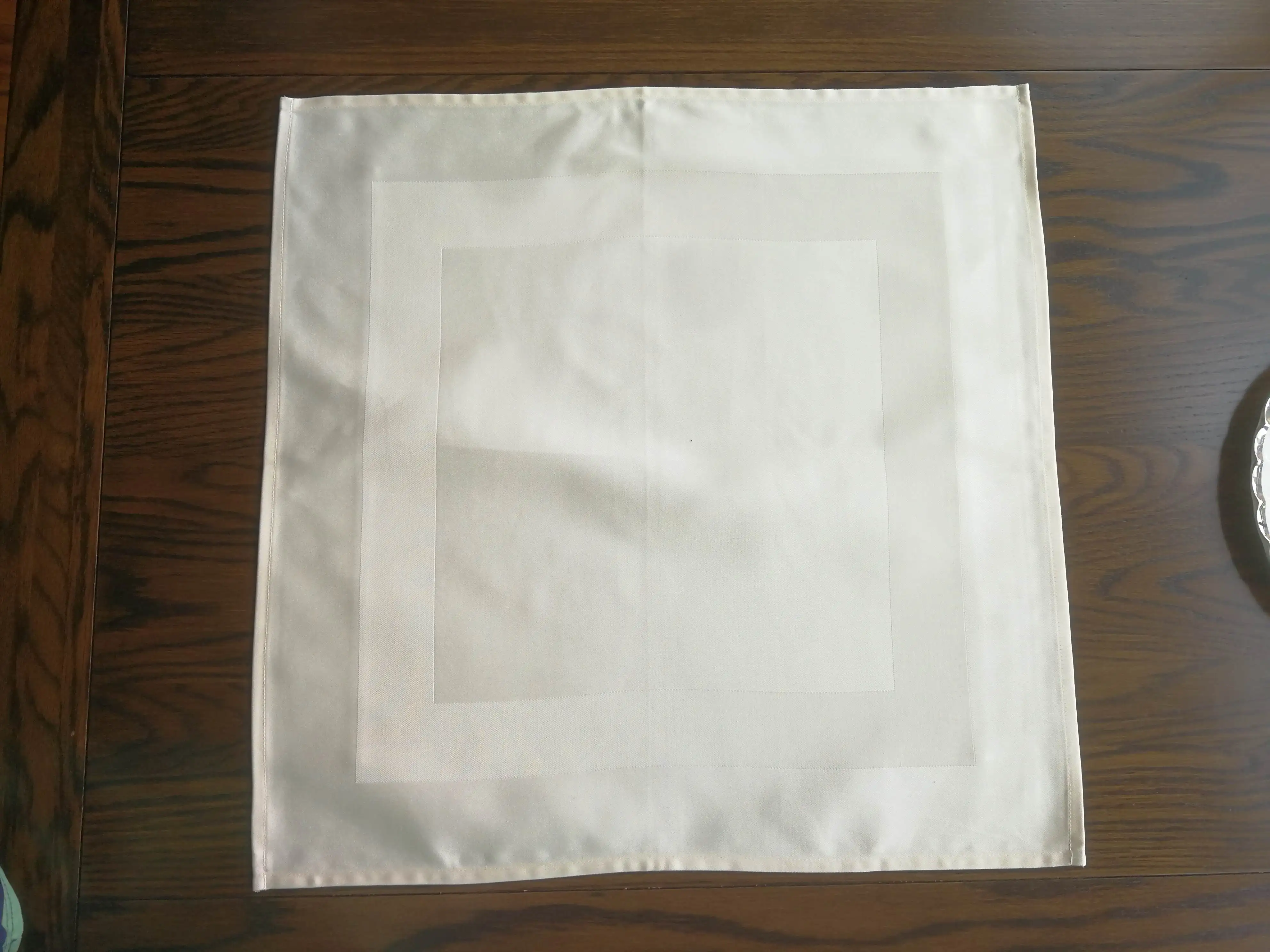 Hotel Cotton Linen Napkin Satin Band Single Design For Airline Wedding 5 Star Hotel