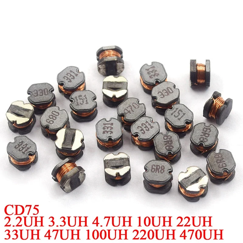 10Pcs SMD Power Inductor CD75 3.3uH 2.2uH 4.7uH 6.8uH 10uH 22uH 33uH 47uH 100uH 220uH 330uH 470uH 100 220 330 470 101 471