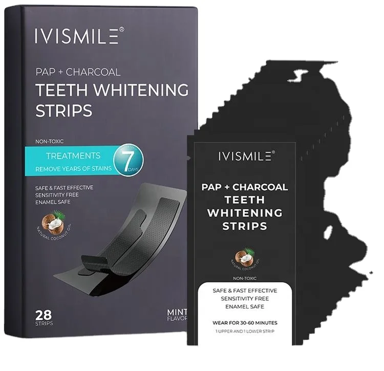 CE Approved Vegan Non Peroxide 28PCS PAP Sensitive Free Teeth Whitening Strips Private Logo
