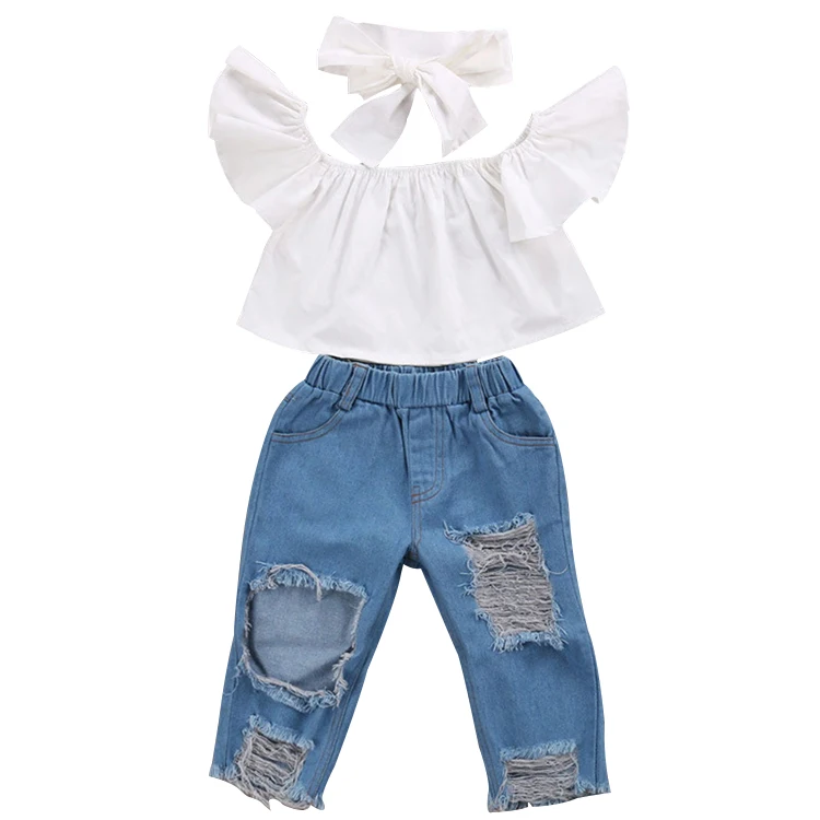 Bulk wholesale girls boutique clothing new arrivals crop top sport pants baby suits