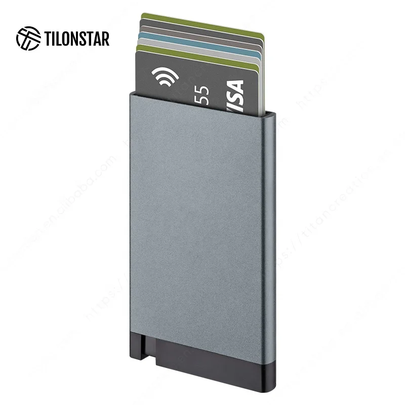 TILONSTAR Metal Wallet Credit Card Holder Business Card Case Aluminum Wallet Pop Up Card Holder
