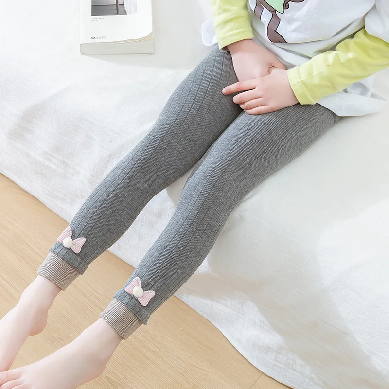 Оптовая продажа, высококачественные трико для маленьких девочек, Разноцветные Детские хлопковые зимние колготки в рубчик с милыми мультяшными животными