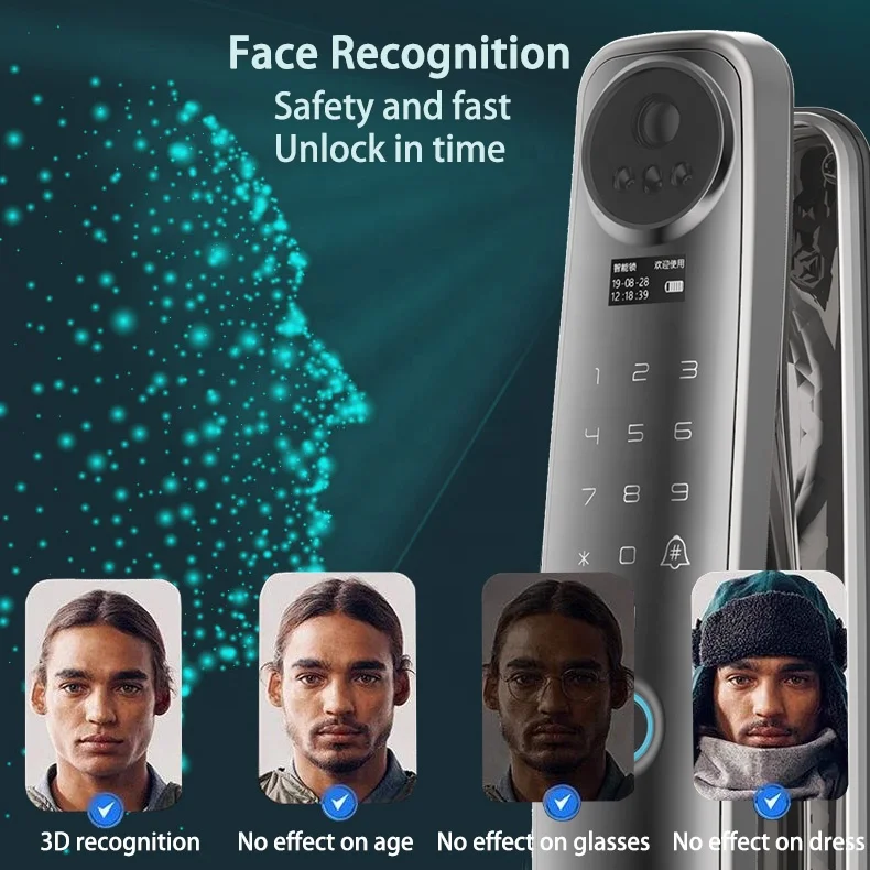 Intelligence Lock Tuya App Smart WiFi Digital Door Lock Code RFID IC Card Smartphone App Unlock Biometric Fingerprint Smart Lock