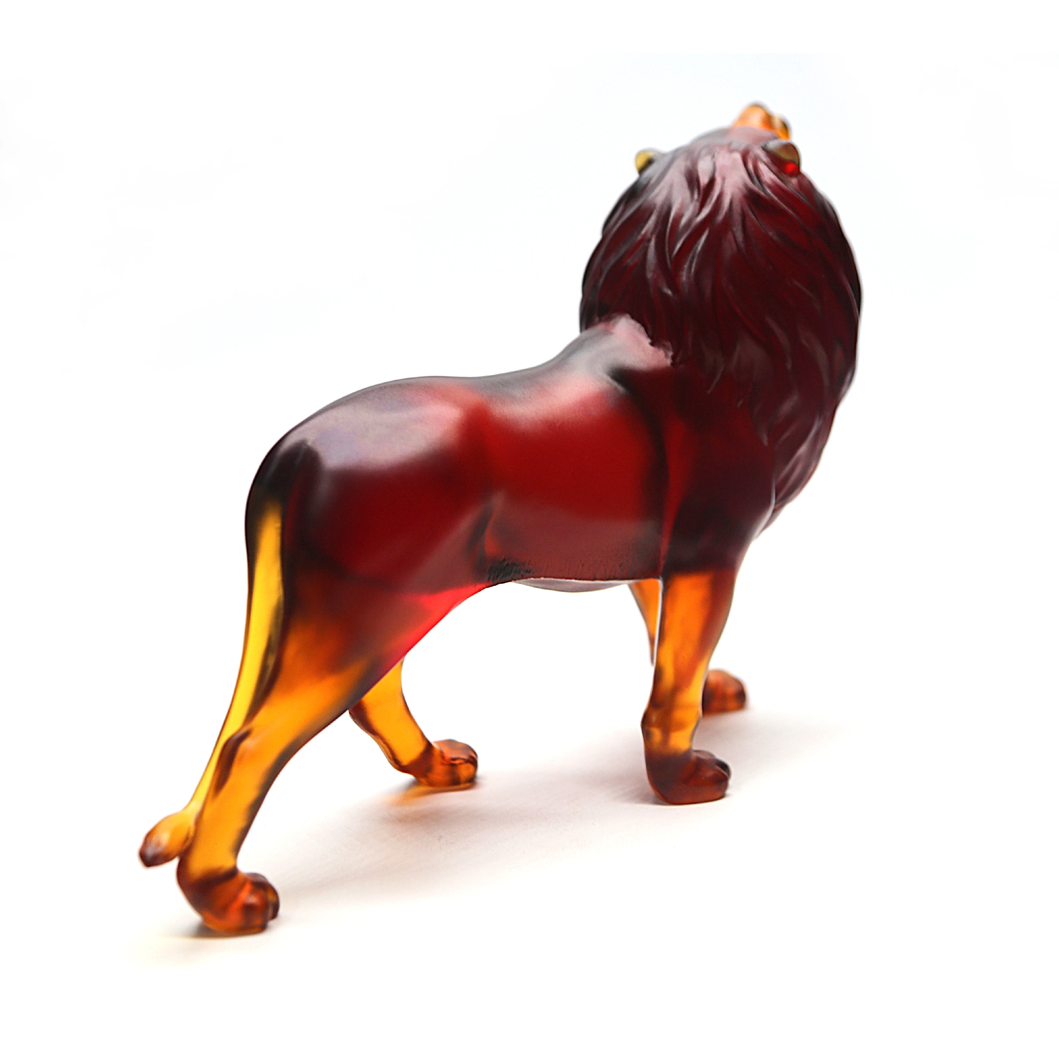 latest Daum style high grade crystal Luxury lion animal figurines for home decoration wedding hotel or office