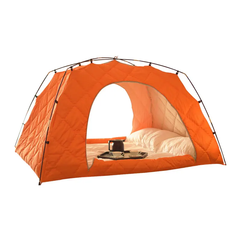 TWROAD New design Indoor 3 layers polyester-cotton warm bed tent indoor winter bed tent with two doors keep warming