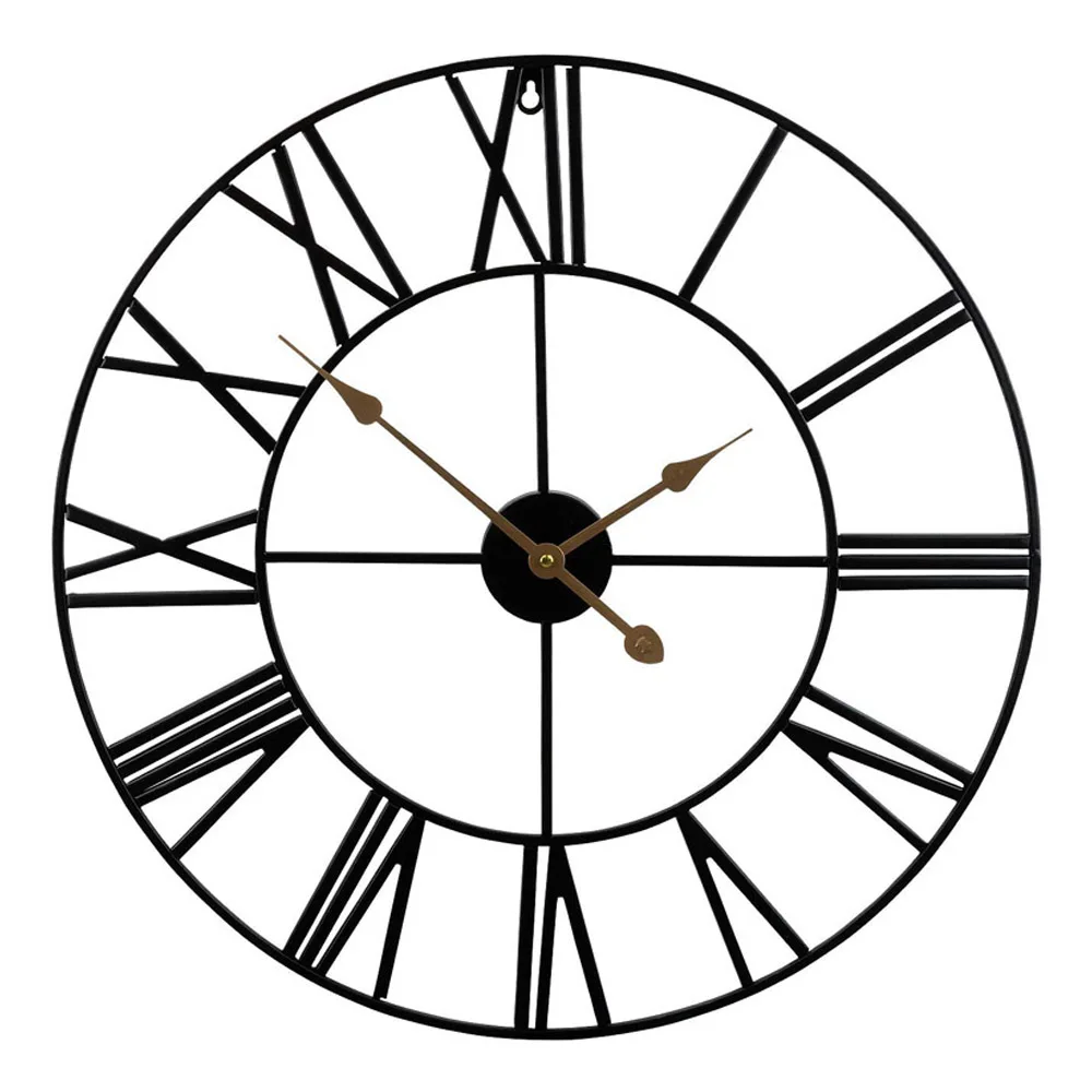 
Hot Sale Classic Roman Numeral Vintage Style Decorative Metal Wall Clock 