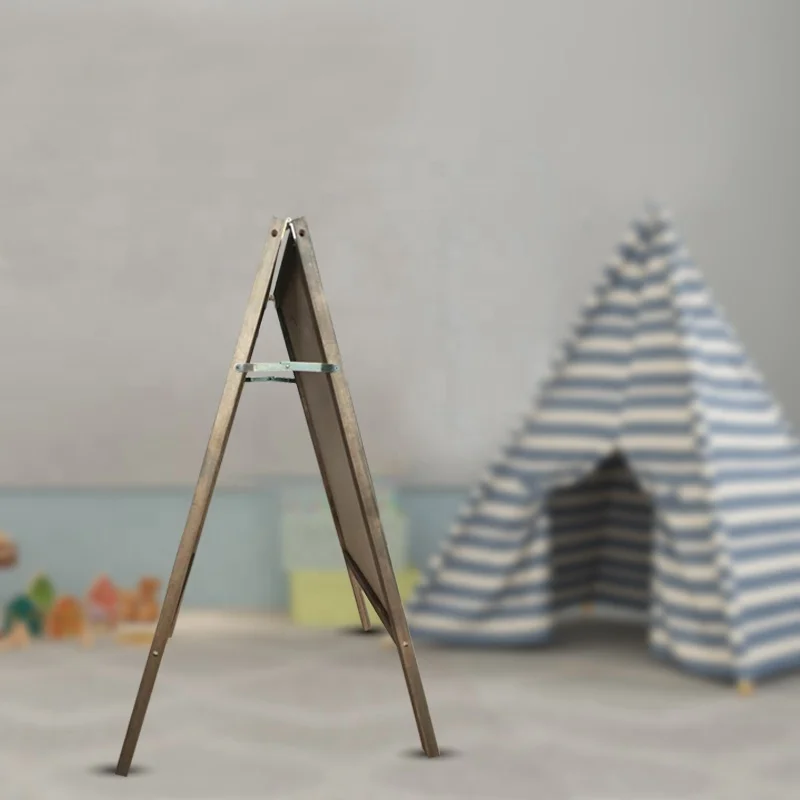 Rustic Wood Frame Free Standing Small Double Sided Blackboard For Restaurant