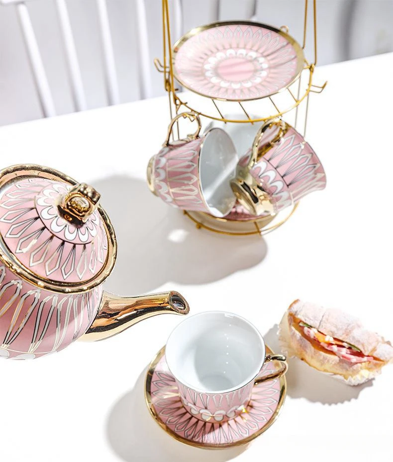 Nordic creative decoration ceramic cup gift set household coffee cup and saucer set 13-piece set can be made with LOGO