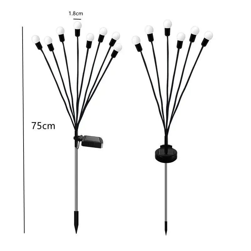 Honey Fly LED Solar Glowworm Light IP65 Waterproof 600mAh Muti-color Solar Firefly Pathway Lawn Lamp for Garden Decor Landscape