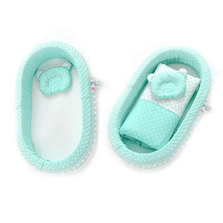 Set Carry Barneseng Nest Blue Crown Sleeper New Born Whithe Color Sleeping Portable Organic organic cotton Sheets Bed Baby Nest