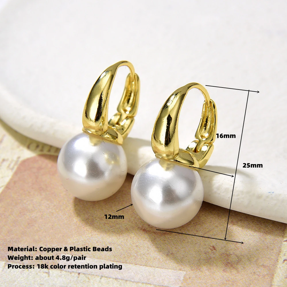 European and American popularity with round imitation pearl women earrings jewelry pearl drop earrings for women
