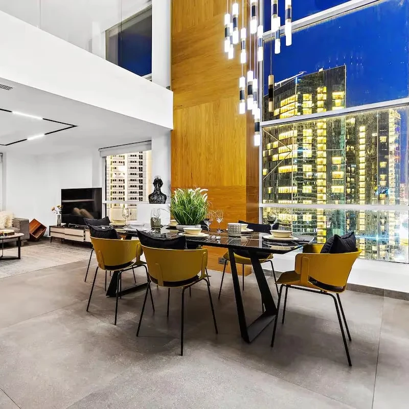 Wholesale Modern Luxury Mesa Juego De Marmore Comedor 3M Galaxy Granite Sintered Stone Marble Black Dining Table