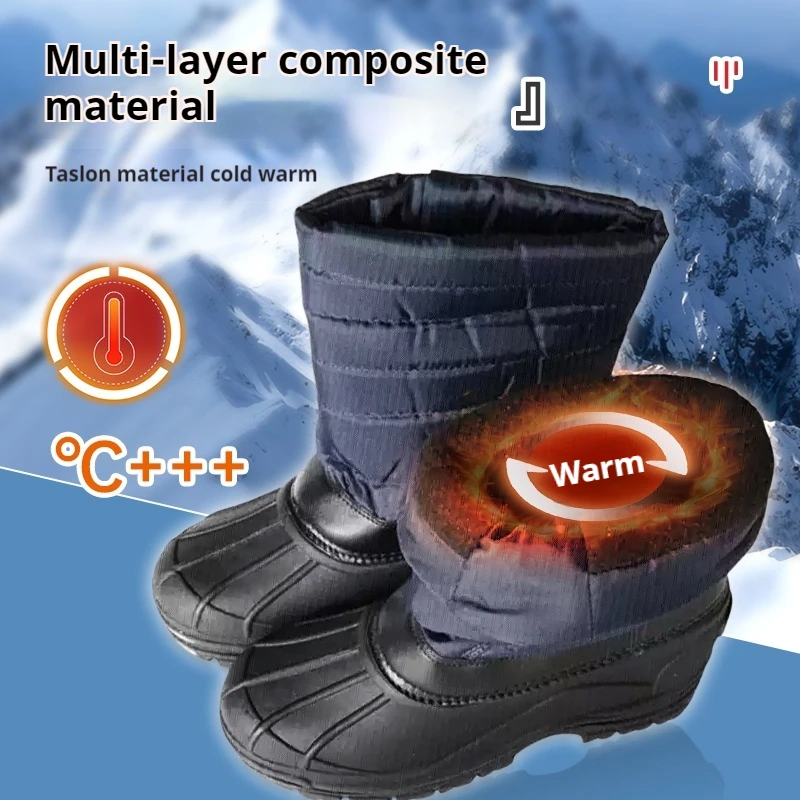 Liquid Nitrogen Resistant Boots for Men and Women Winter Boots with Warm Collar Thermal Anti-Slippery Features