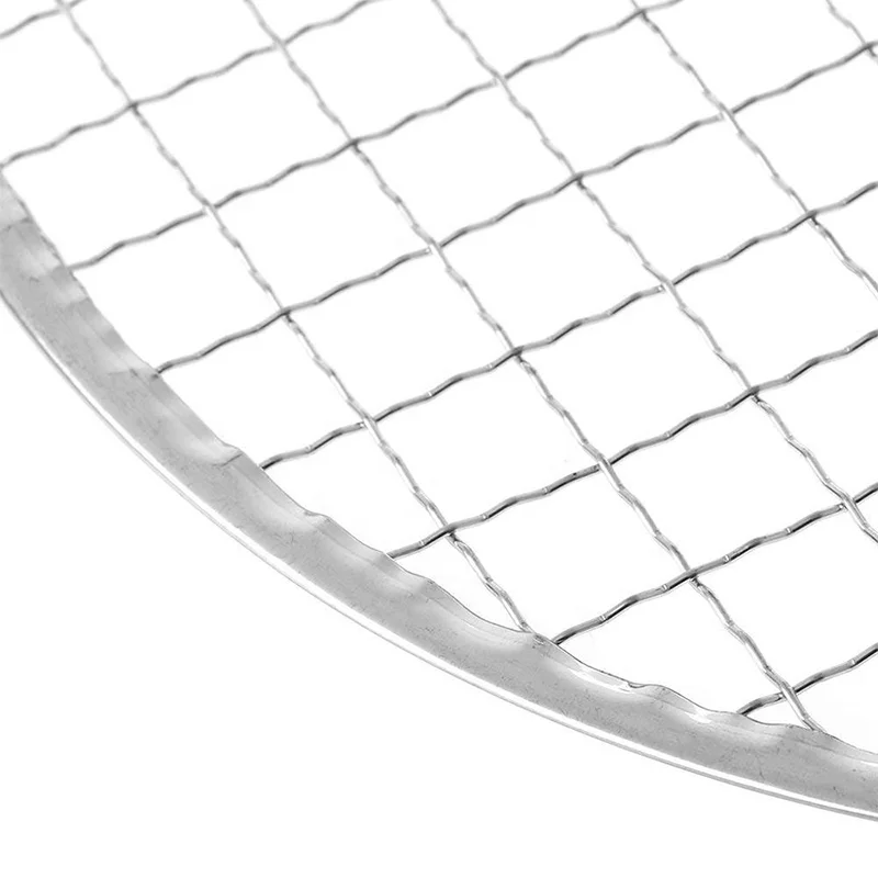 Round stainless steel woven mesh grill pan, Japanese charcoal barbecue restaurant special baked