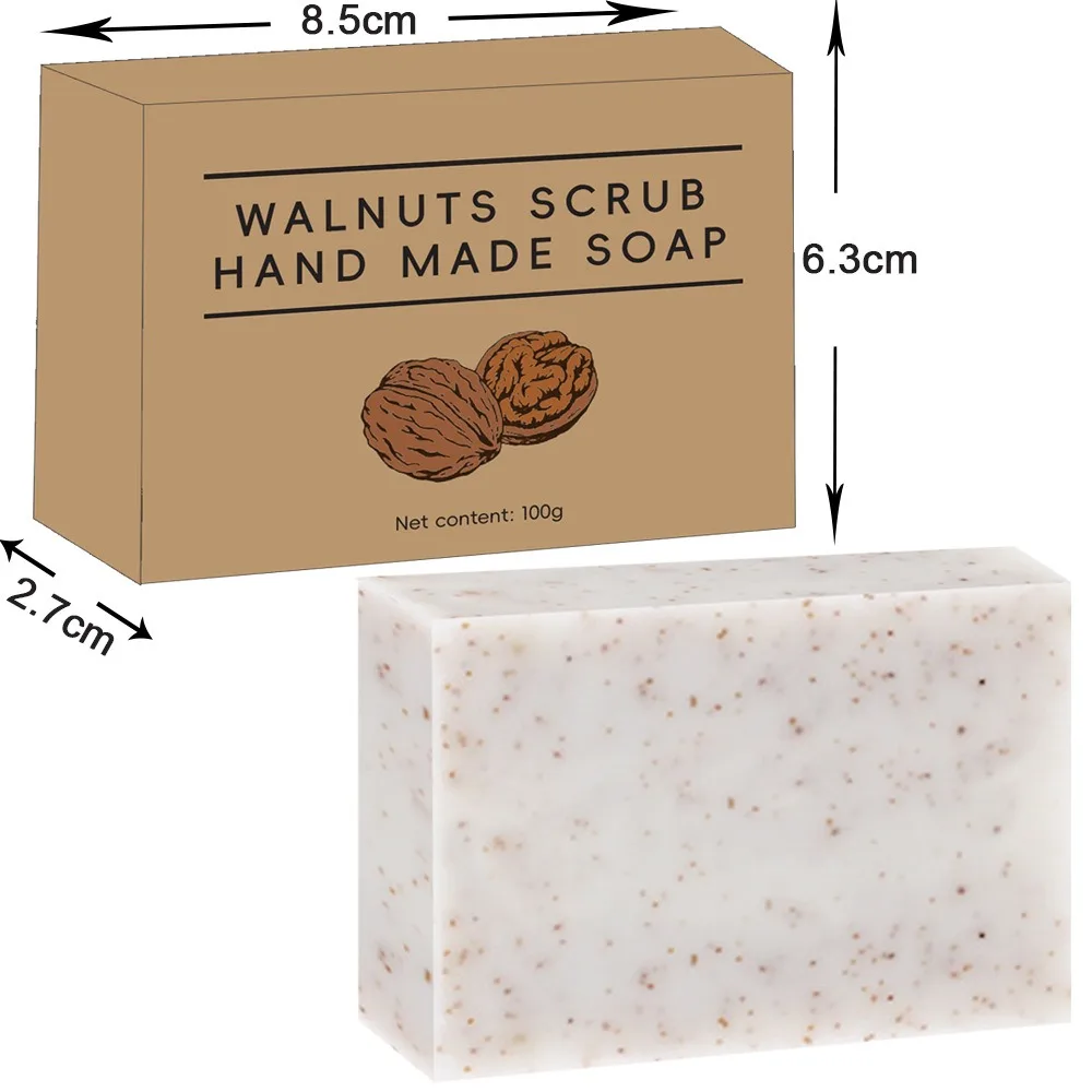 Custom scrub soap walnut scrub granules coconut handmade soap cold  bath soap bar