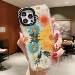 Transparent Photo Frame Protection 2.0mm Simulation Flower Epoxy Phone Case For Iphone 13 12 11