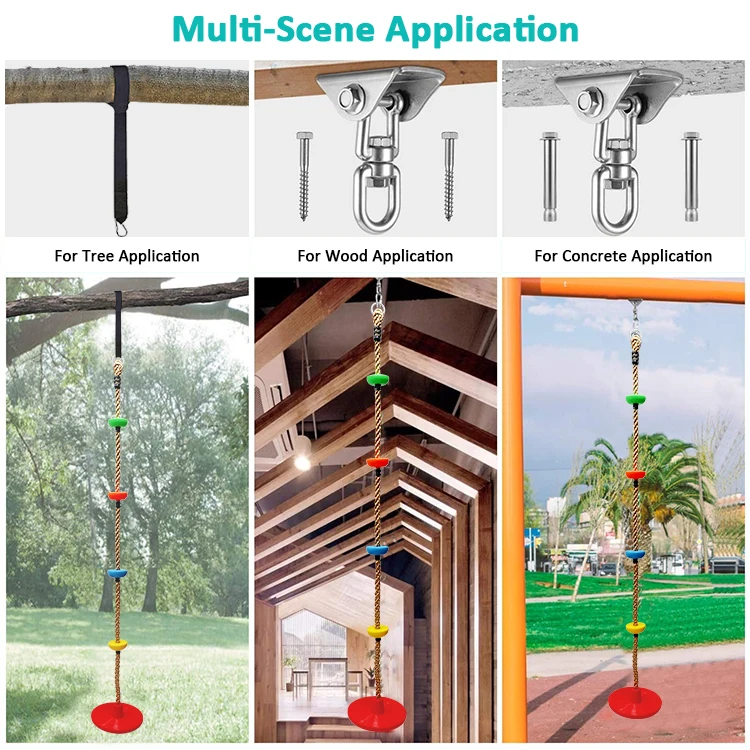 Wholesale cheap outdoor children plastic disk round monkey swing kids single swing