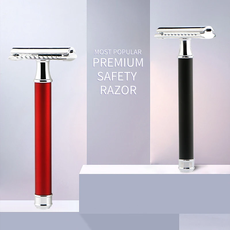 Custom cooper handle classic razor brass double edge safety razor shaving set