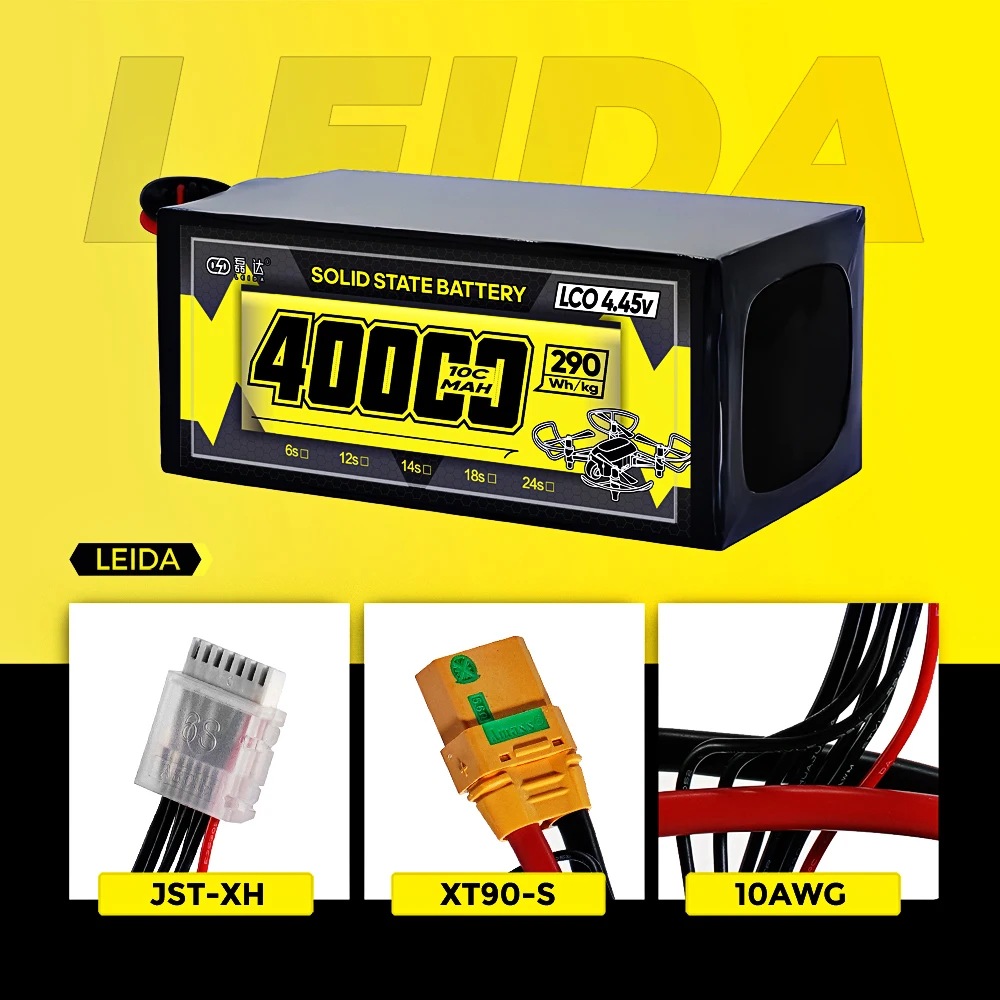 Big-Load rechargeable batteries 44ah 6s 12s 10c 23.7v drone semi solid state lithium polymer battery lipo battery pack