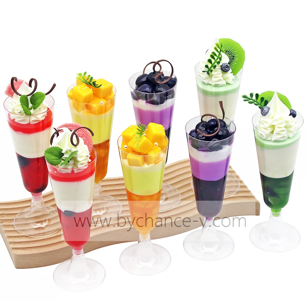 visual merchandising display dessert props artificial milkshake imitation fruit ice cream cups replica models