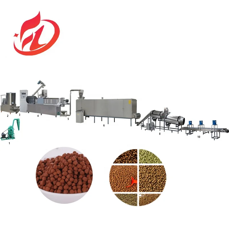 Animal fish feed pellet making machine with 55kw