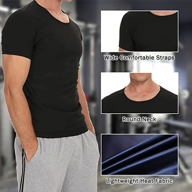 Men Hot Sweat Sauna T Shirt Slimming Workout Weight Loss Tank Top Tee Shirts Body Shaper Men Tshirt Sauna Effect Suit Shapewear