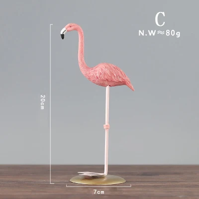 Nordic Ins Flamingo Resin Decoration Living Room Bedroom Pink Girl Heart Birthday Gift Resin Moderns Home Decor