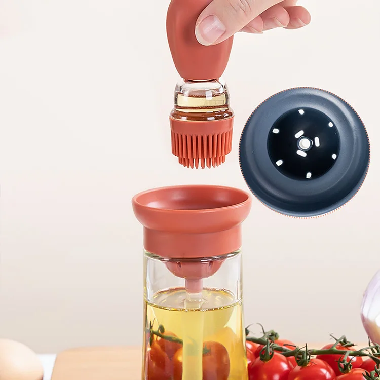 Kitchen Utensils Leak-proof transparent glass household oil pot Reused Oil Bottle Glass Kitchen Glass Oil Cans