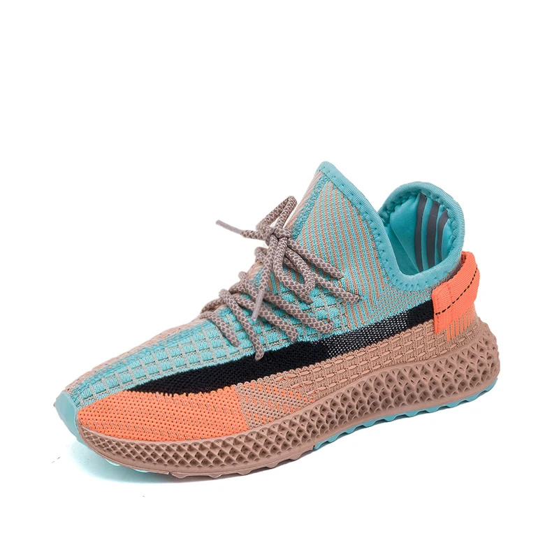 Китайский производитель, модные легкие дышащие вязаные кроссовки для женщин на заказ