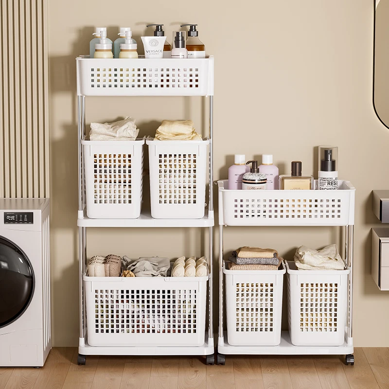 Removable Classification Dirty Laundry Basket Storage Clothes Basket Organizer Bins With Wheels Handles