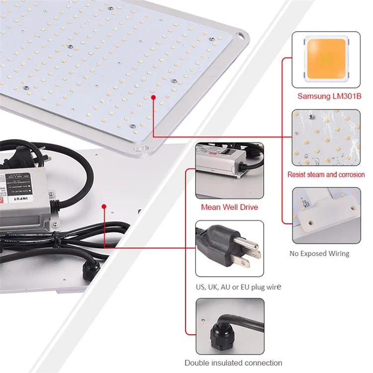 Europe free shipping 0 customs duties 320w  LED grow light LM301H full spectrum mix 660nm UV IR MeanWell driver