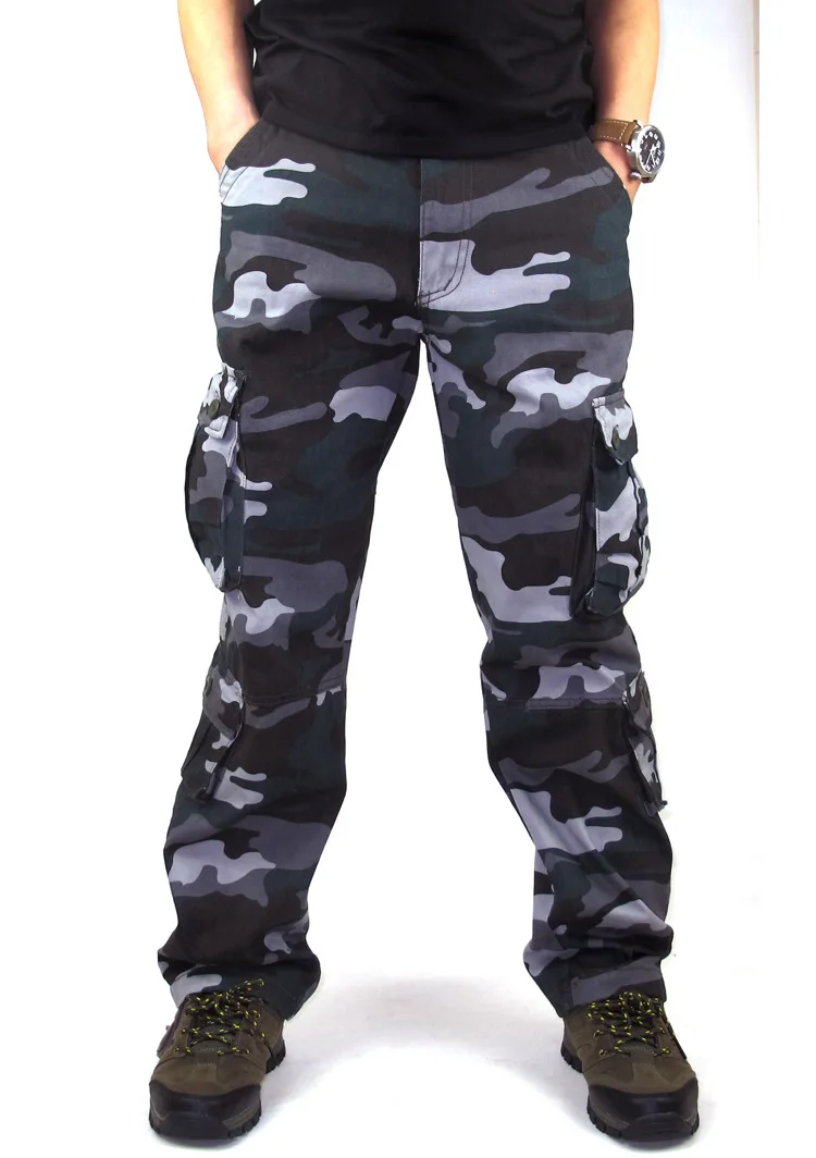 Hot Sale Man camouflage Overalls Pants Multi Pockets Breathable Straight Trousers Casual Cargo Pants For Men