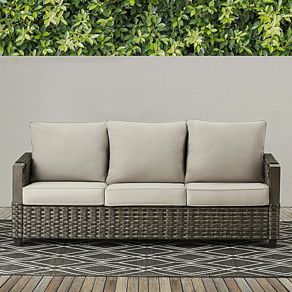 best seller aluminum	2 seater sofa cheap rattan wicker terrace furniture backyard furniture commercial exterior patio furniture