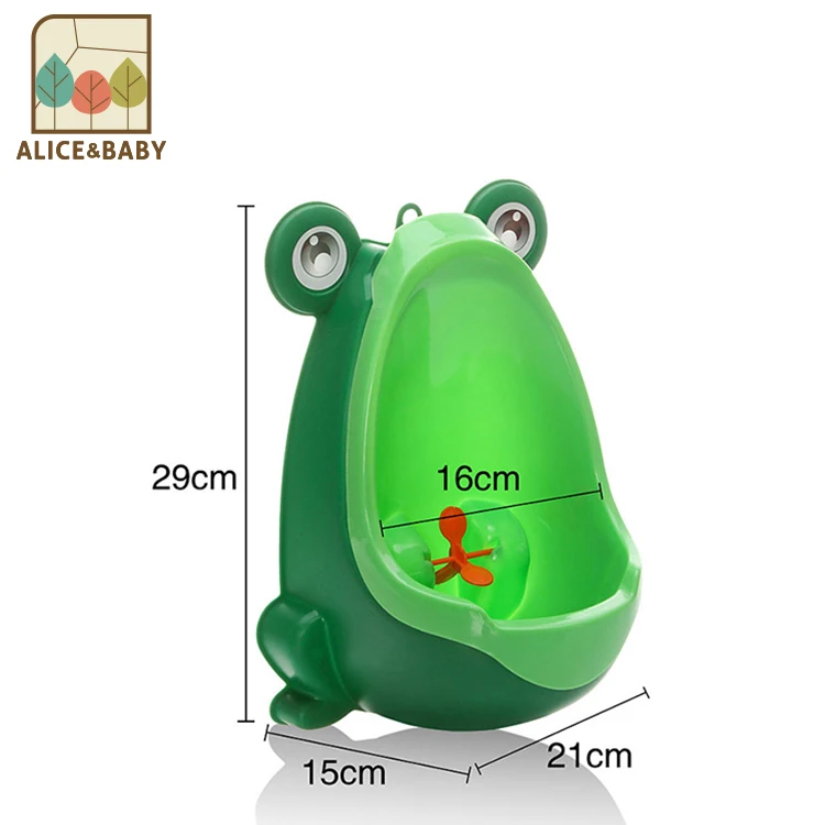 
2017 hot selling lovely frog urinal boy toilet training plastic baby potty suck or hang on the wall 
