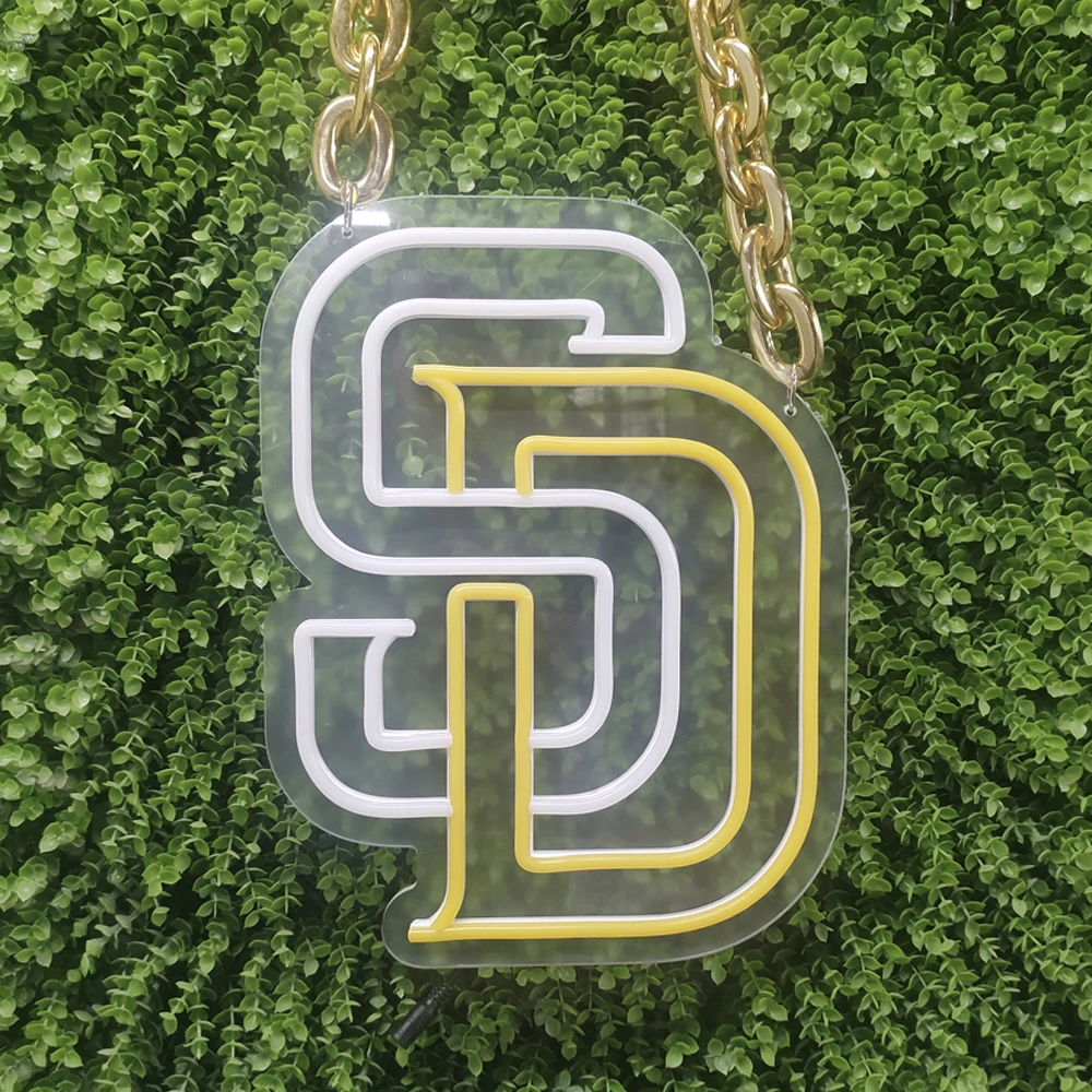 Customizable luminous NBasketballA player/team logo neon chain for game days event