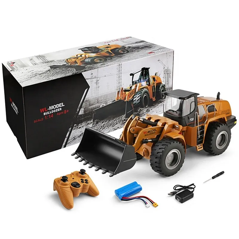 Wltoys 14800 1/14 2.4g 4 WD Electric Simulation Alloy With Light Remote Control Engineering Model Toy Bulldozer Rc Boys Toys