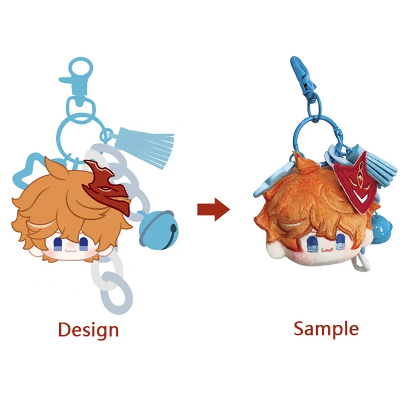 Customized character 5cm 10cm 15cm plush doll head pendant custom anime kpop idol plush doll keychain