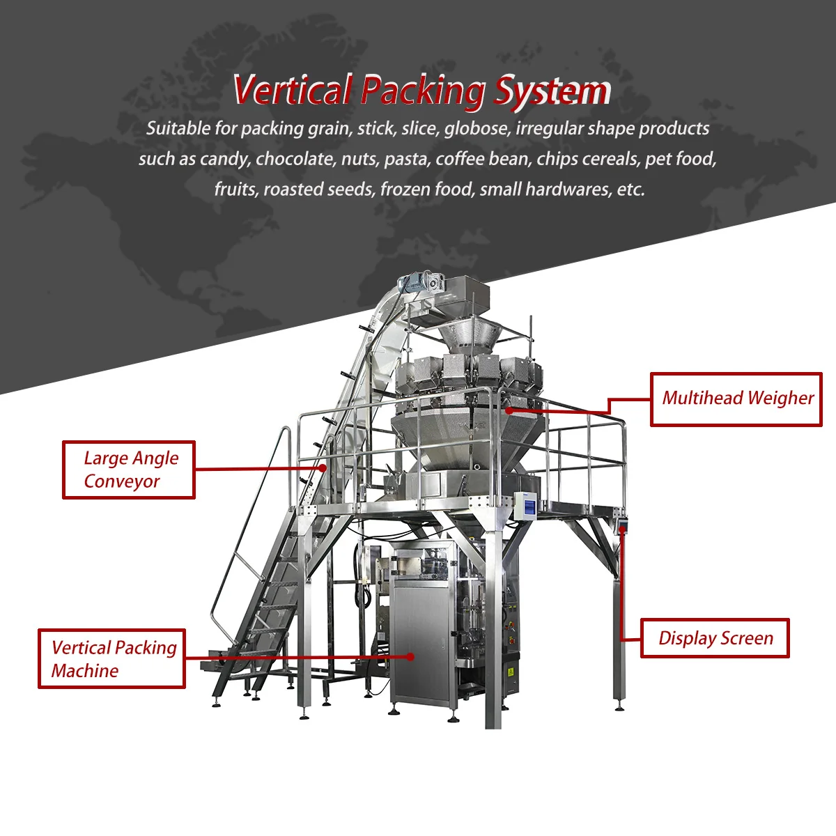 14 multihead weigher food mental detector production line Pillow bag vertical snacks granule Packaging Machine