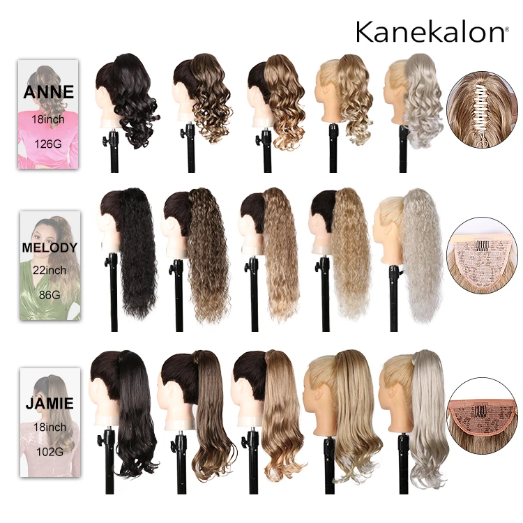 Julianna Japanese Synthetic Synthetique For Women Claw 28 Inch ExtenSions Light Brown Drawstring Ponytail Hair Blond