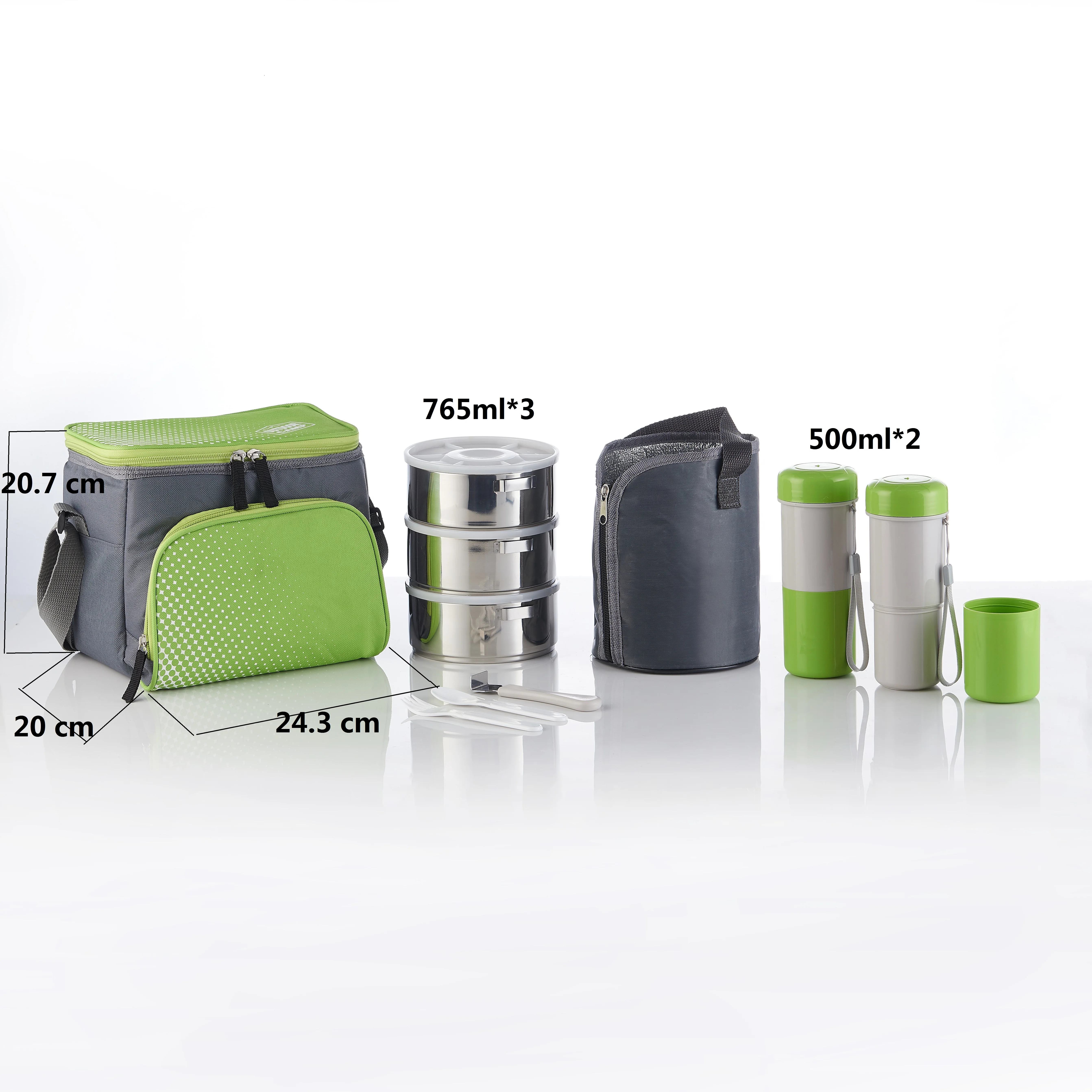 Factory stainless steel bowl Thermal Insulated Lunch Box Tote Cooler Handbag Waterproof  School Food Storage Picnic bag