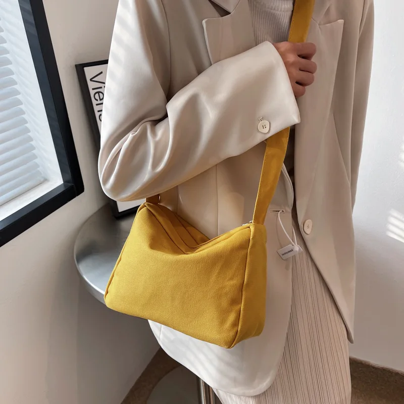 New Fashion Custom Logo Cotton Canvas Tote Bag Cotton Canvas Messenger Crossbody Bags for Women