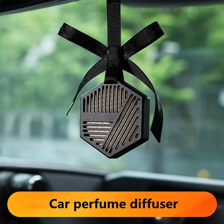 Long-Lasting Lemon Scented Aluminum Alloy Air Freshener Luxury Car Aroma Diffuser Wardrobe Perfume Pendant Hanging Device
