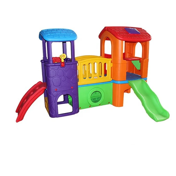 popular multi-colour for choice climbing and sliding children plastic play house with slide