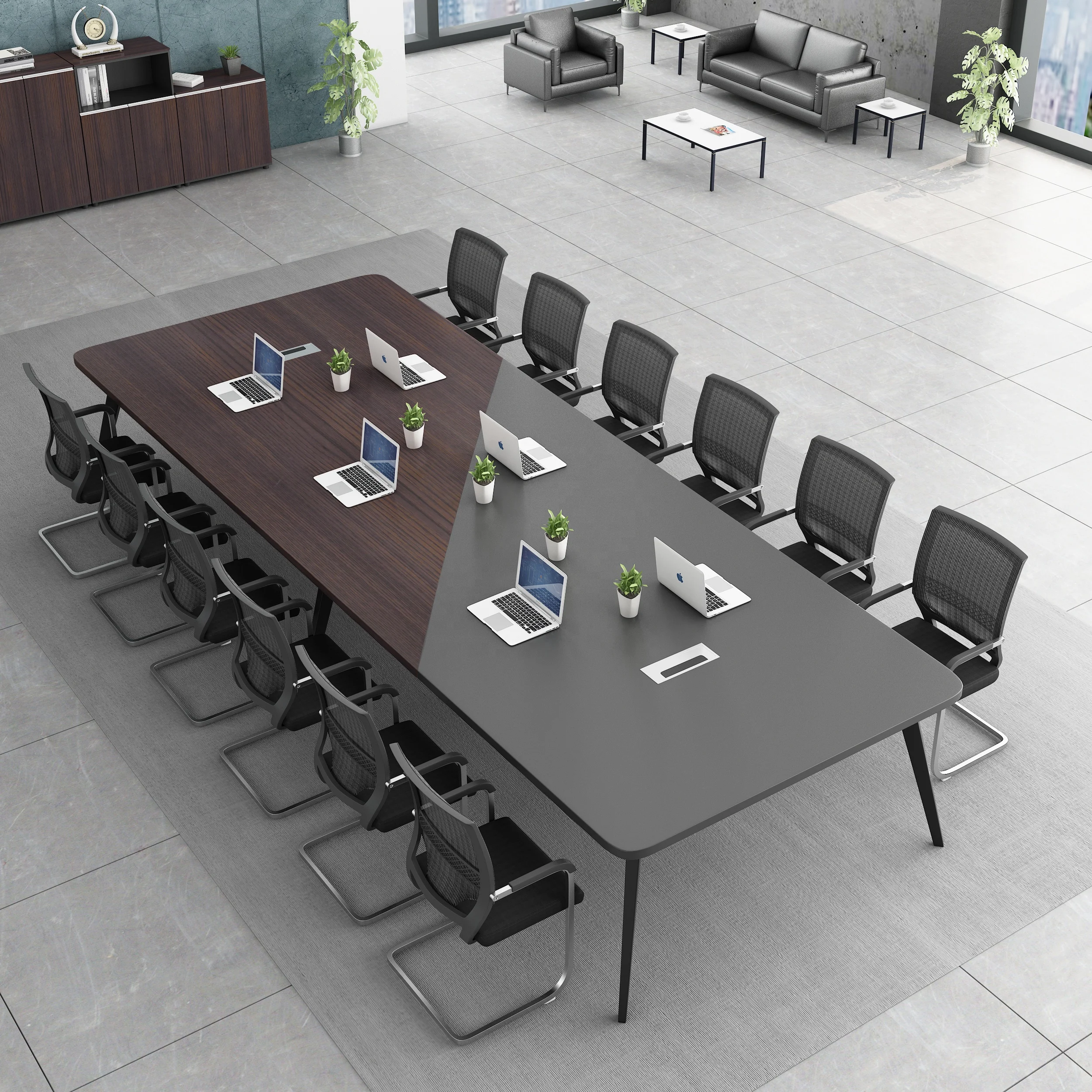 Dirt-resistant And Easy To Handle Modern Simple Rectangle Big Meeting Table Conference Sectional