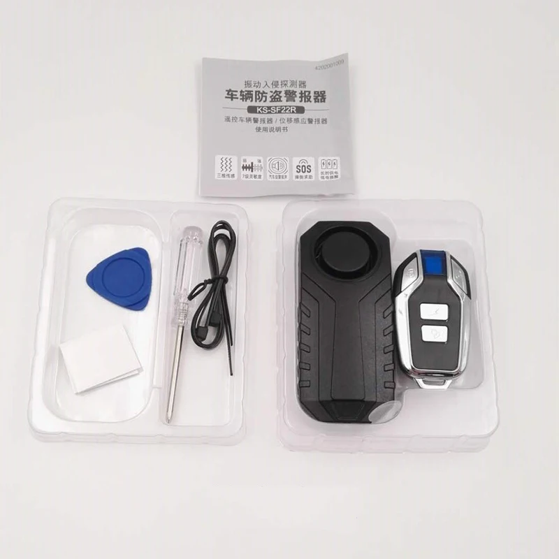 Wireless anti-theft vibration sensor alarm motorcycle bicycle bike alarm waterproof security cycling Bike Alarm with Remote