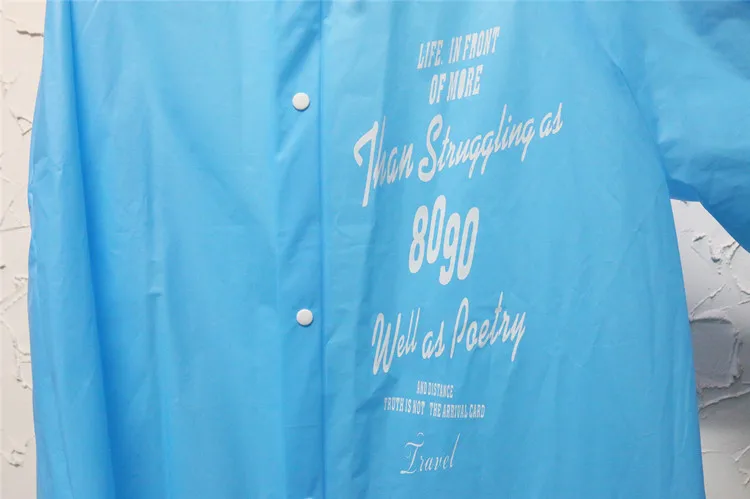 Custom Logo Adult Waterproof Hooded EVA Plastic Raincoat