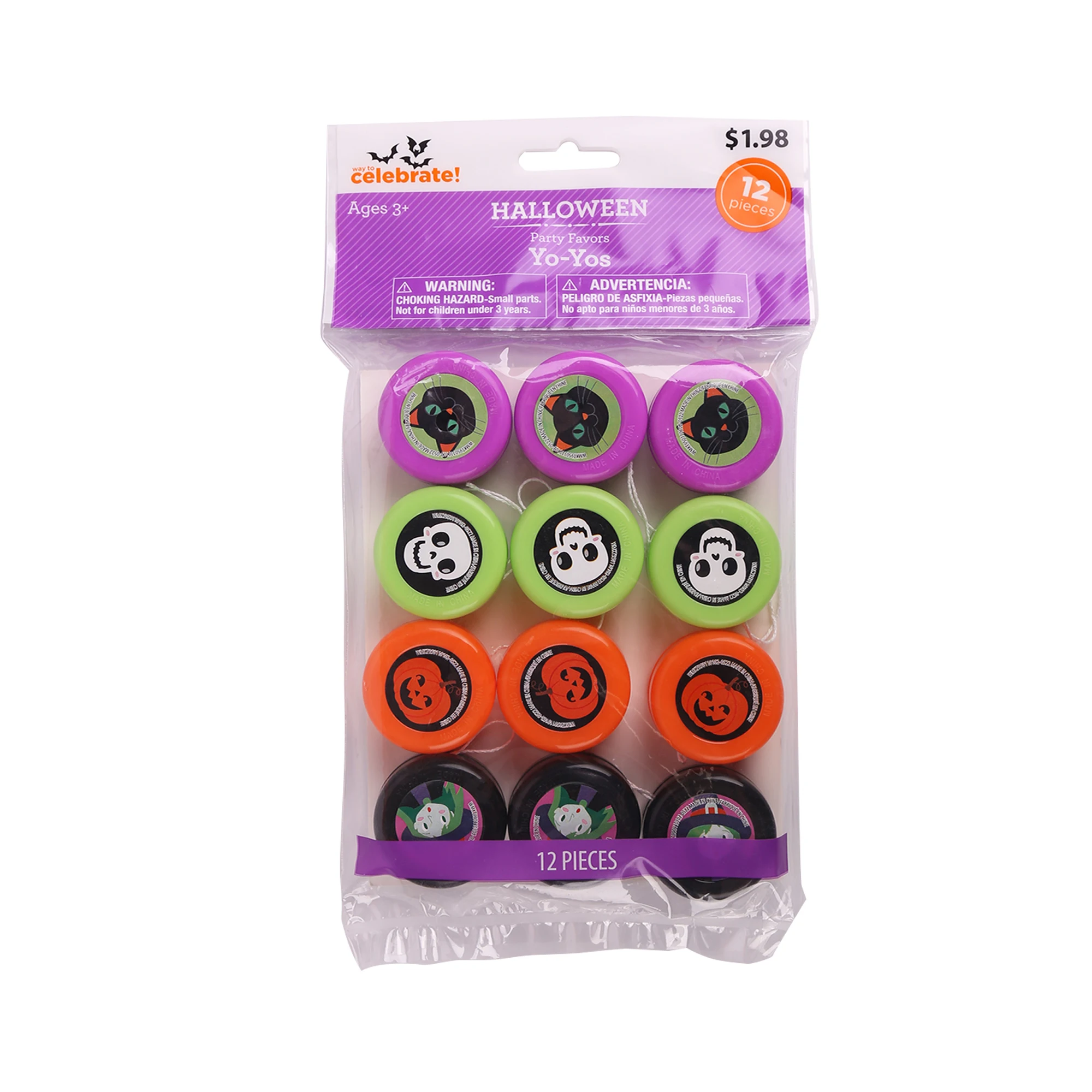 YoYo Ball Party Pack of 12 for Halloween Party Favors Gifts Halloween Plastic Entertaining Responsive Yo Yo Ball for Kids Begi